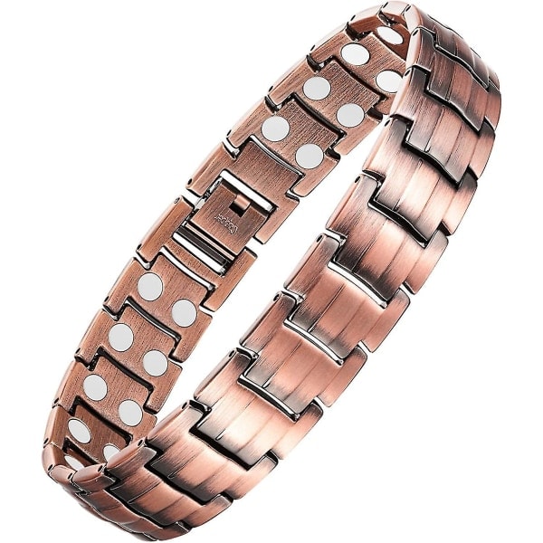 REMAKE Kobber Magnet Armbånd For Menn Lindrer Artritt Smerter Elegant 99,99% Rent Kobber Armbånd Dobbel Rad Kraftige Magneter Gull