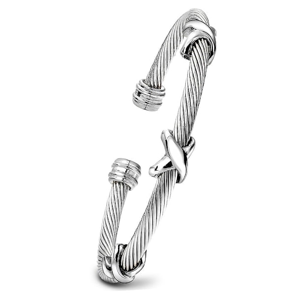 Armband Silver Designer Märkesinspirerat Antik Kvinnors Smycken Kors Kabel Tråd Armband Julgåvor