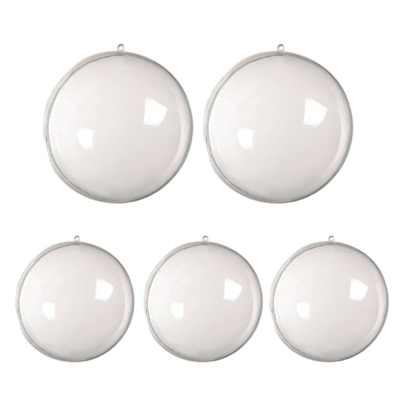 5 stk Julerkule i plast, fyllebare, DIY, gjennomsiktige, fyllebare ornamentkuler, gjennomsiktige kuler til bryllup og hjemmedekorasjon
