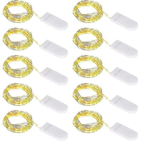 REMAKE 1m 10 Mikro Stränglampor Små Med Batteri 10 Stycken Led Sträng