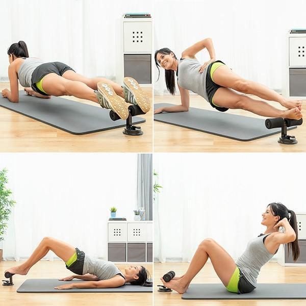 Situps Fotstöd med Sugkopp - Träning Svart