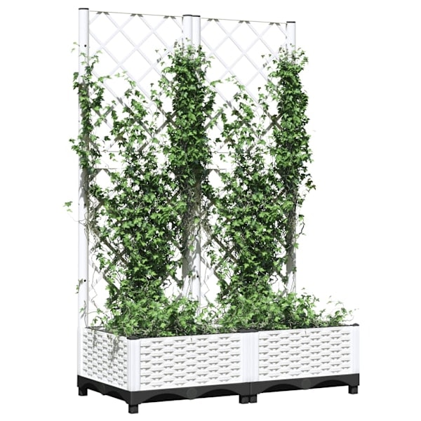 Vækstkasse med espalier hvid 80x40x121.5 cm PP