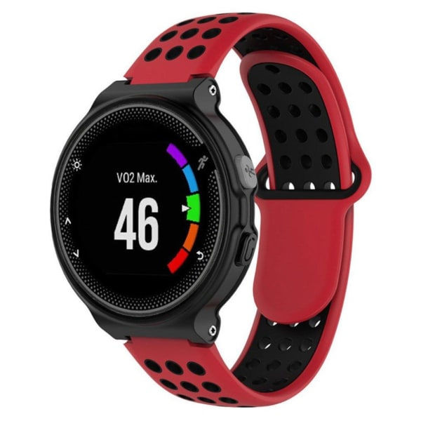 26 mm Garmin Forerunner 735XT / 220 / 230 / 235 / 620 / 630 Kaksivärinen Silikoniranneke - Punainen / Musta Punainen