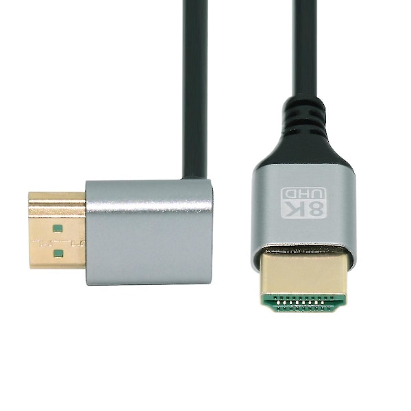 HD-028-UP-0.5M Ylösasennettu HDMI-uros - uros -kaapeli HDMI 2.1 -kaapeli 8K korkea resoluutio tietokoneelle HDTV:lle