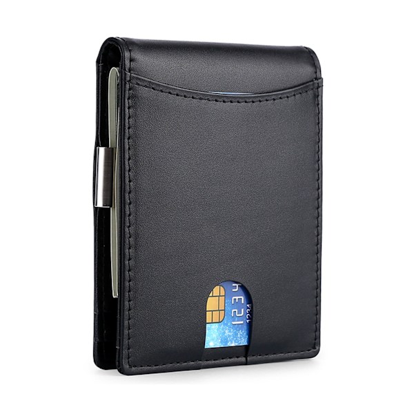 Pengeklips Lommebok Slank Lommebok for Menn Frontlomme RFID-blokkerende Kortholder
