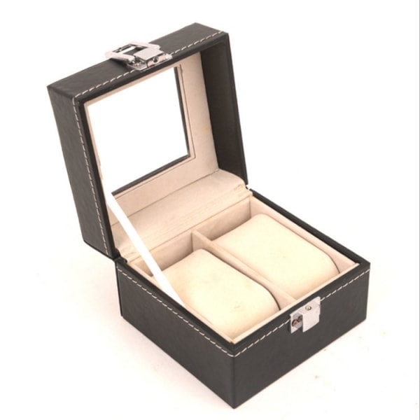 1 stk Enkel Pladsbesparende Klassisk Luksuriøs PU Læder Smykke Display Organizer Uræske Ur til Kvinder