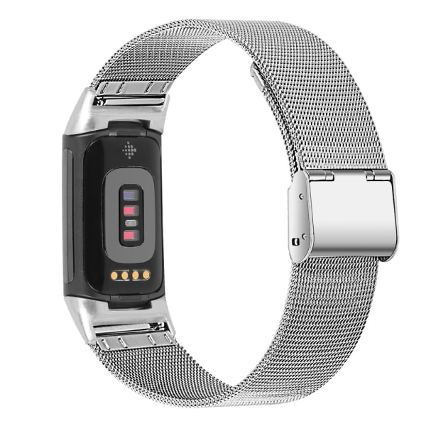 Armband i rostfritt stål för Fitbit Charge 5 Charge 6 Silver