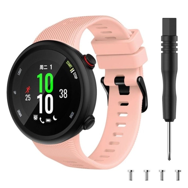 Garmin Forerunner 45S Holdbar Sort Silikon Urrem med Spænde - Pink Pink