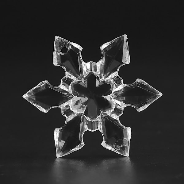 10 stk Klare Akryl Juleris Snøflak Ornamenter Festival Party Jul DIY Tredekor (3,6 cm)