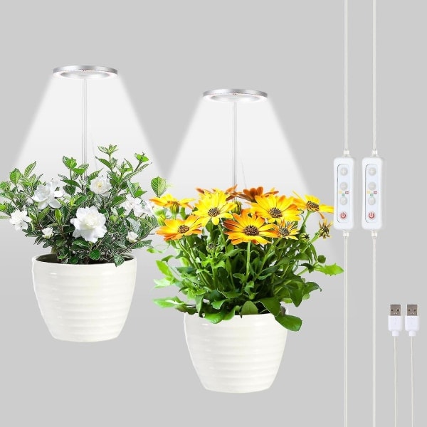 Växtlampa LED Fullspektrum Inomhusväxter 2-pack