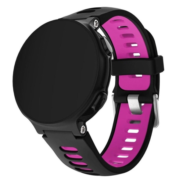 Garmin Forerunner 220 / 230 / 235 / 620 / 630 / F735 XT Kaksivärinen Silikoniranneke - Musta / Rose Black