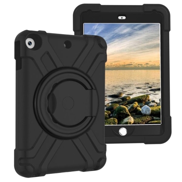 iPad 10.2 (2019/2020/2021) Kotelo 360 Hybrid Jalusta Musta