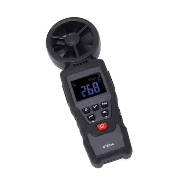 Håndholdt Anemometer med LCD-skjerm, sterk anti-interferens vindhastighetsmåler for vindhastighetsmåling