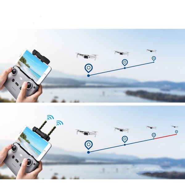 1 Par Yagi-UDA Antenne Signalforsterker for DJI Mavic 3/Air 2S/Mini 2/Mavic Air 2 Svart