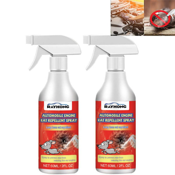 REMAKE 1-3X Ny bilskyddsspray mot råttor och möss - Naturligt skydd för fordon 2 st