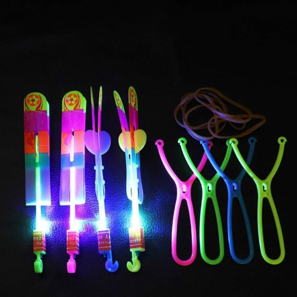 20 st Fantastiska LED-Ljuspil Flygande Leksak Party Rolig Present Elastisk, Flygande Pil Utomhus Blinkande Barnleksaker Födelsedagar Thanksgiving Juldag...