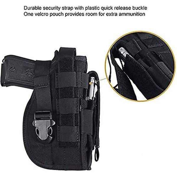 REMAKE Universal Taktisk Holster til Højrehåndet Molle Pistol Holster Combat Airsoft Bælte Holster Multicam til Højrehåndet (Sort)