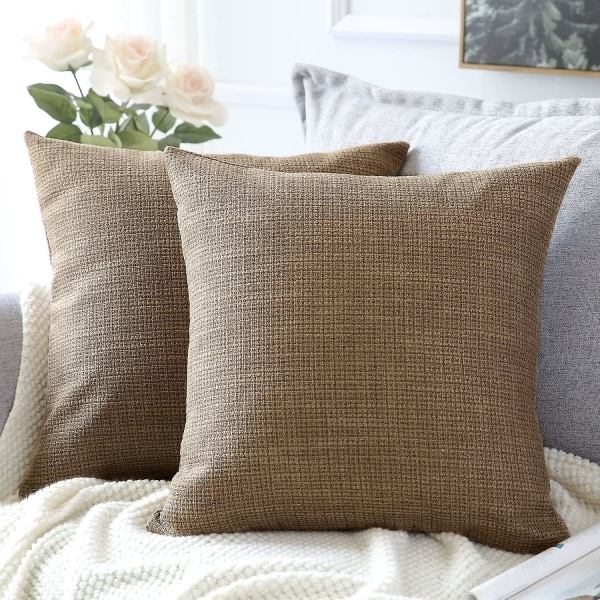 Kuddfodral Set om 2 Linne Dekorativa Kvadratiska Kuddfodral 45x45cm För Heminredning Soffa