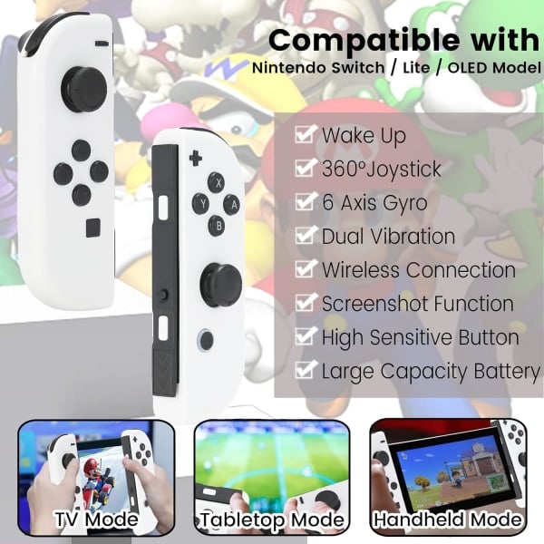 Kontroller Kompatibla med Nintendo Switch, Dubbla Vibrationskontroller