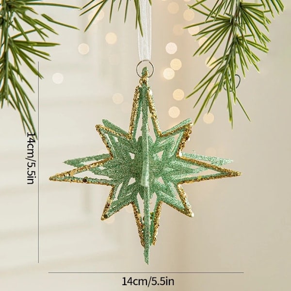 Green Butterfly Christmas Tree Pendant - Christmas Tree Ornaments, Hanging Jewelry, 2025 Happy New Year, Home & Window Decoration S7 as show