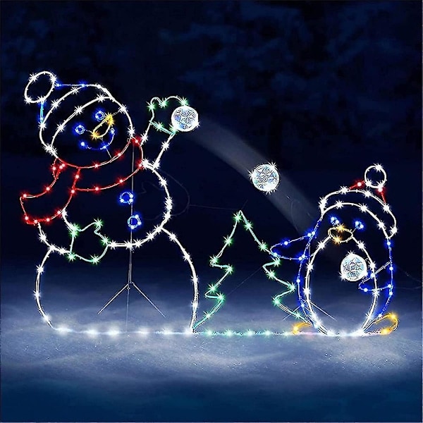 LED Snømann Julelys Utendørs Julepynt Utendørs Julepynt Amerikanske Julelys Utendørs Figurer Snømann Pynt