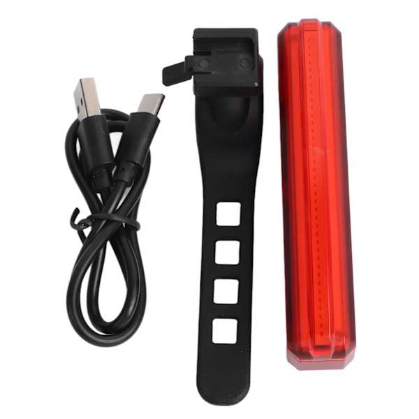 Bike Taillight USB Rechargeable IPX5 Waterproof Warning Function Lightweight Adjustable Bicycle Light Red