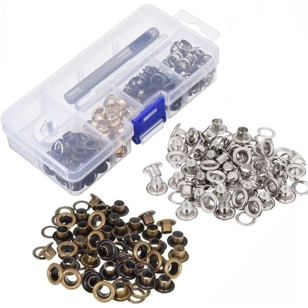 Grommet-verktygsset, Grommet 6mm Grommet-verktyg Grommet-stans Rem DIY Hantverk Pack med 200