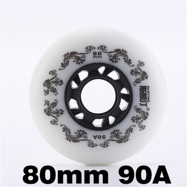 8 st vita/gula inline-skates hjul 90A vita 80mm 8 st