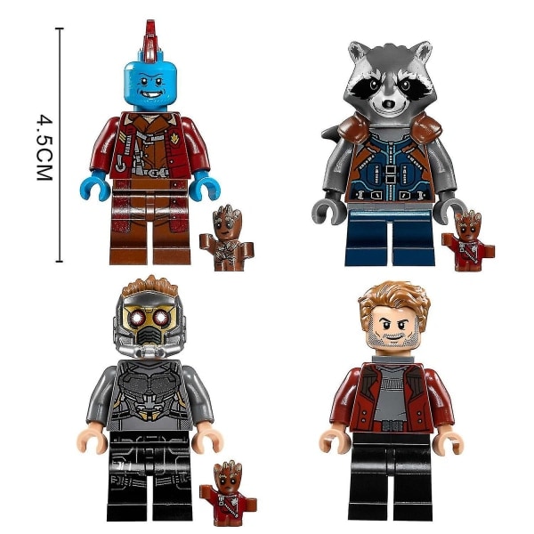 9 st Guardians Of The Galaxy Minifigurer Byggklossar Leksaker, Star-Lord Groot Yondu Gamora Rocket Raccoon Nebula