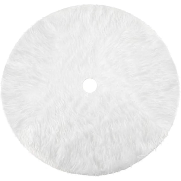 Plush Julgransskjort Julgransprydnader Rund Snövit Julgransskjort Matta Skydd för Bra Juldekoration och Nyårsfest H
