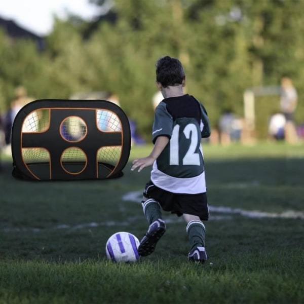 NAIZY 2-i-1 trädgårdsfotbollsmål för barn 121x80x80 cm Multifunktionellt hopfällbart utomhusfotbollsmål inklusive vägg