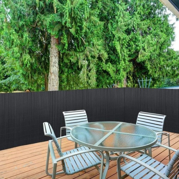 PVC insynsskydd NAIZY Antracit 160 x 500 cm - UV-skydd - För balkong och terrass, trädgård