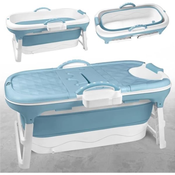 NAIZY hopfällbart badkar - PP+TPE Portable 118 x 62 x 52 cm - För vuxna och barn