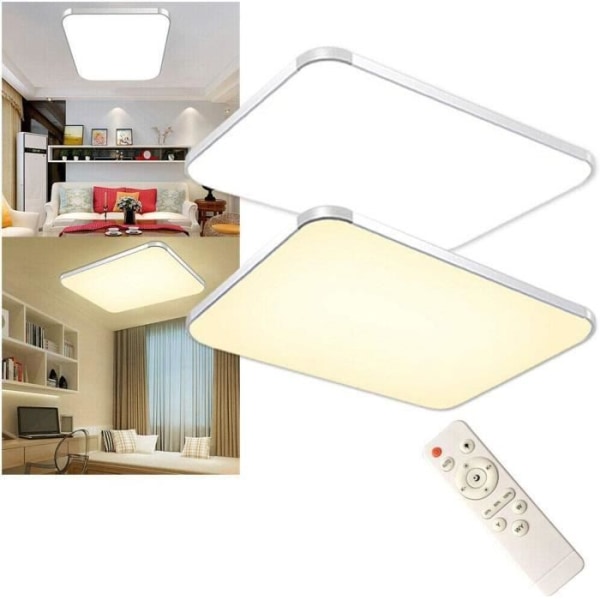 NAIZY Modern LED-taklampa 72W Dimbar fyrkantig ultrasmal taklampa med fjärrkontroll för sovrum, vardagsrum, kök