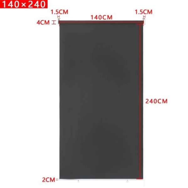 NAIZY värmeisolerande mörkläggningsrullgardin utan borrbeläggning med UV-skydd - 100 x 240 cm antracit