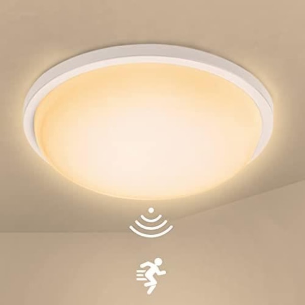 NAIZY LED-taklampa 15W varmvit modern rund halllampa med rörelsesensor för vardagsrummet i sovrummet - 220 x 60 mm