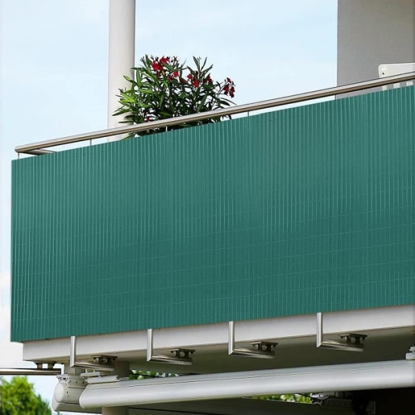 PVC insynsskydd - NAIZY - 120 x 500 cm - Grön - UV-skydd - För balkong och terrass