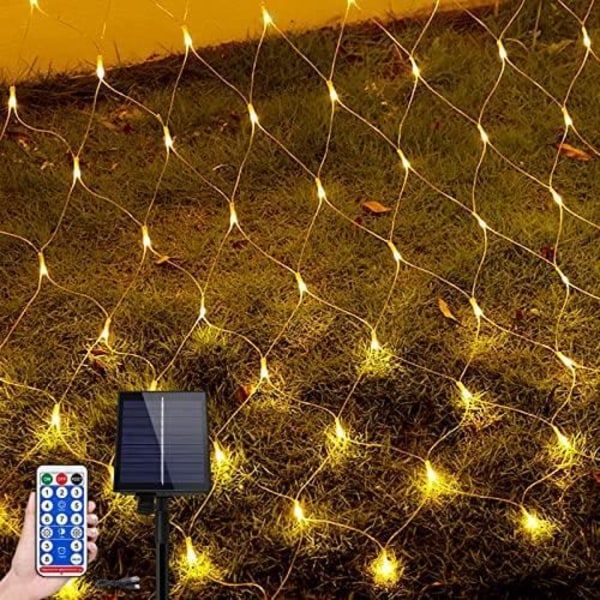 NAIZY Solar Fairy Lights 6x4m 480LEDs Varmvita String Lights Net Fairy Lights med 8 ljuslägen