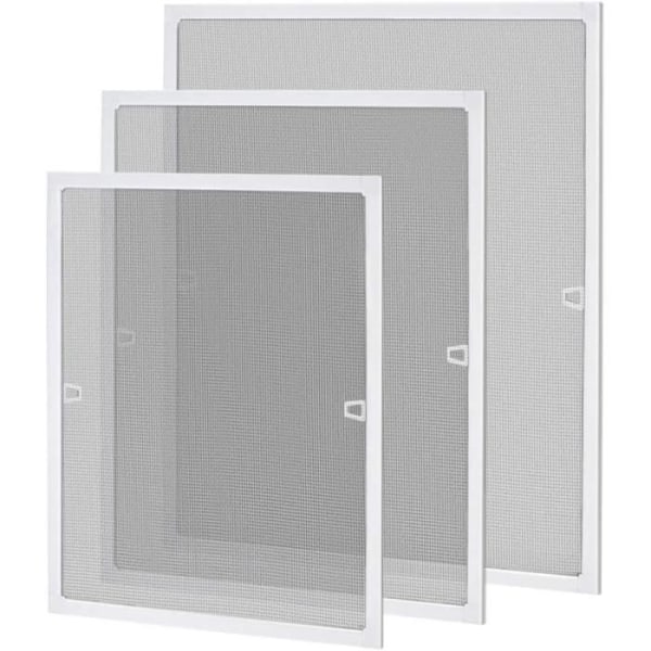 NAIZY Myggnät för fönster med aluminiumram 80 x 100 cm - Myggnät för fönster utan borrning eller skruv - Vit