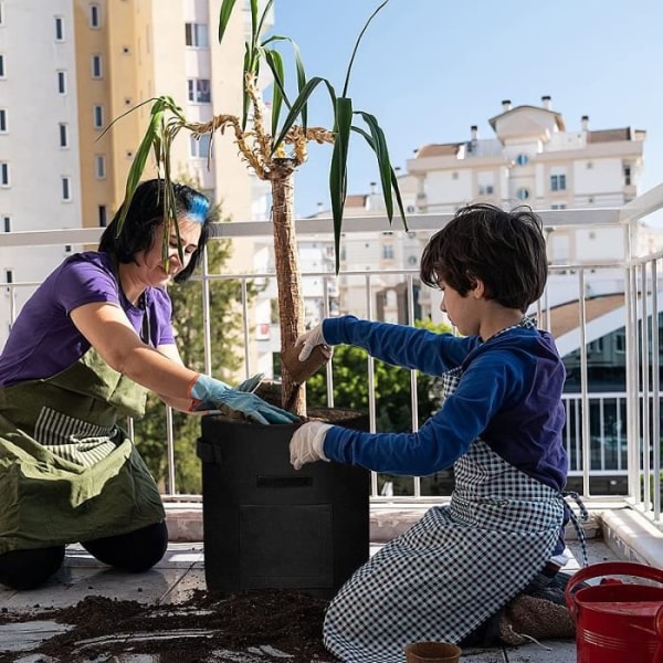 NAIZY svart planteringspåse 2 st 10 gallon slitstarkt tyg växtpåsar med handtag för potatis Blommor Växter Grönsaker