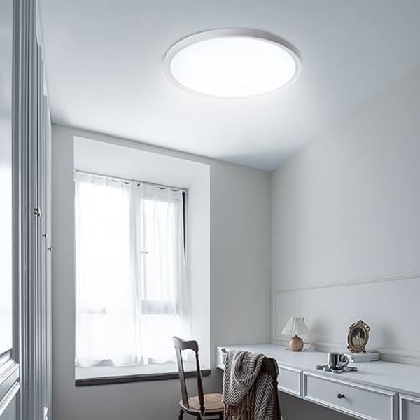 NAIZY 36W LED-taklampa Cool Vit Rund Modern Sovrumslampa IP44 Ljusarmatur för Sovrum Balkong Matsal