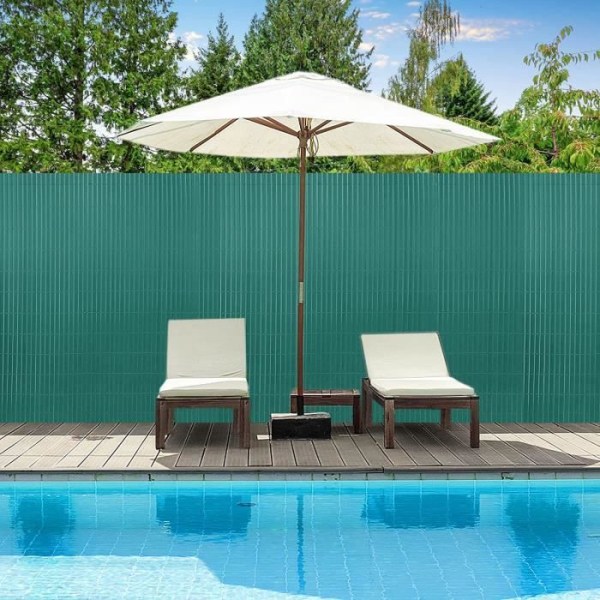 PVC-skyddsskärm - NAIZY - 180 x 500 cm - Grön - UV-skydd - Trädgård, balkong, terrass
