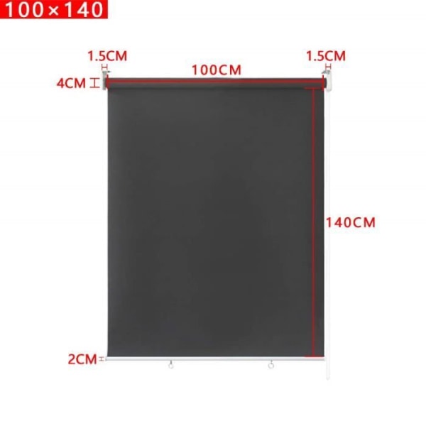 NAIZY värmeisolerande mörkläggningsrullgardin utan borrbeläggning med UV-skydd - 100 x 140 cm antracit
