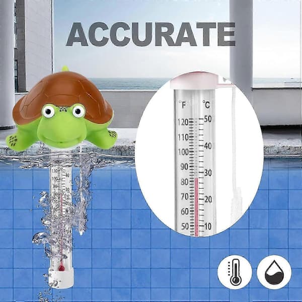 Flydende pooltermometer med kreativt dyredesign, stort dobbelt display til spa og boblebad