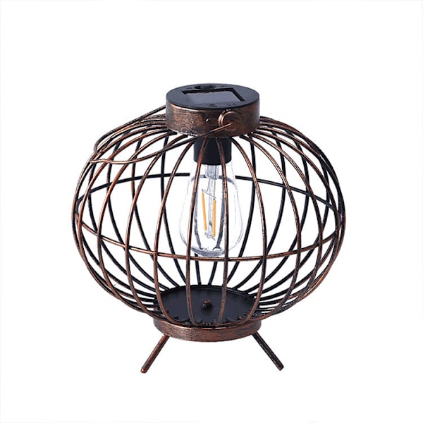 Solcellsdriven Trädgårdslampa Utomhus Retro Järnlykta Parkdekoration Vattentät Net Röd Landskapsatmosfär Nattlampa,