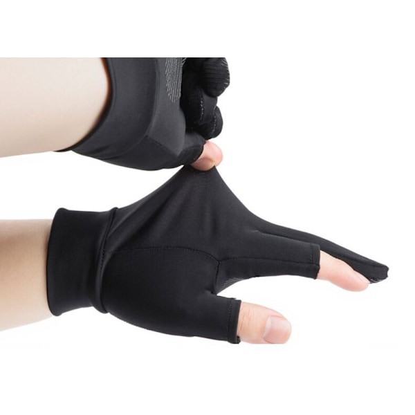 Is silke anti-slip handsker Sommer tynde solbeskyttelseshandsker Silikone anti-slip handsker (sort med to fingre (M))