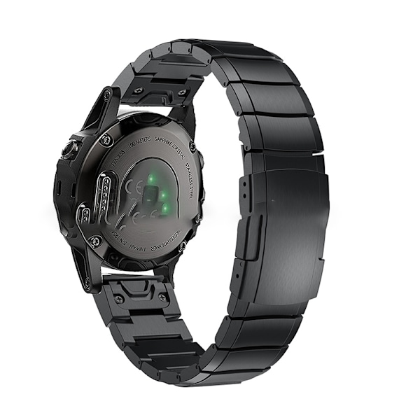 Urrem i rustfrit stål til Garmin Fenix 8/7/6/5 - 43mm - Sort