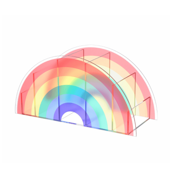 Regnbue skrivebordsopbevaringsboks (transparent)