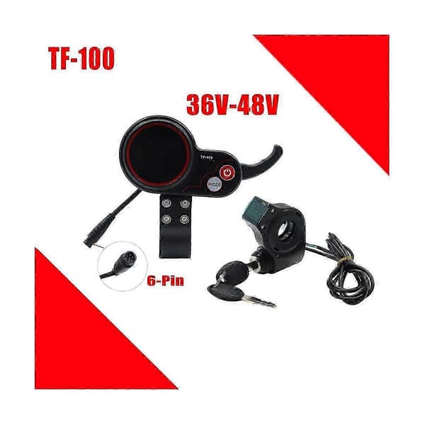 El-løbehjul 6Pin Speedometer TF-100 med Dashboard Display Sort Black