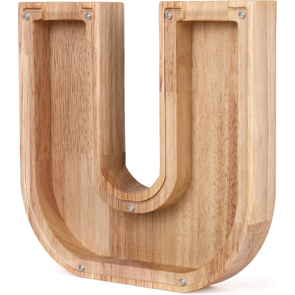 Personlig Spargris i Trä, Perfekt Unik Gåva, Dekoration, Souvenir eller Sparbössa (U, 9*2.8*18cm)